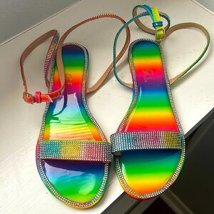 Colorful Rougue Helium sandals with ankle straps size 8